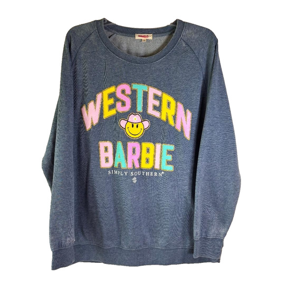 Simply Southern Crewneck Women’s Sweatshirt Western Barbie Size Large - Picture 1 of 8